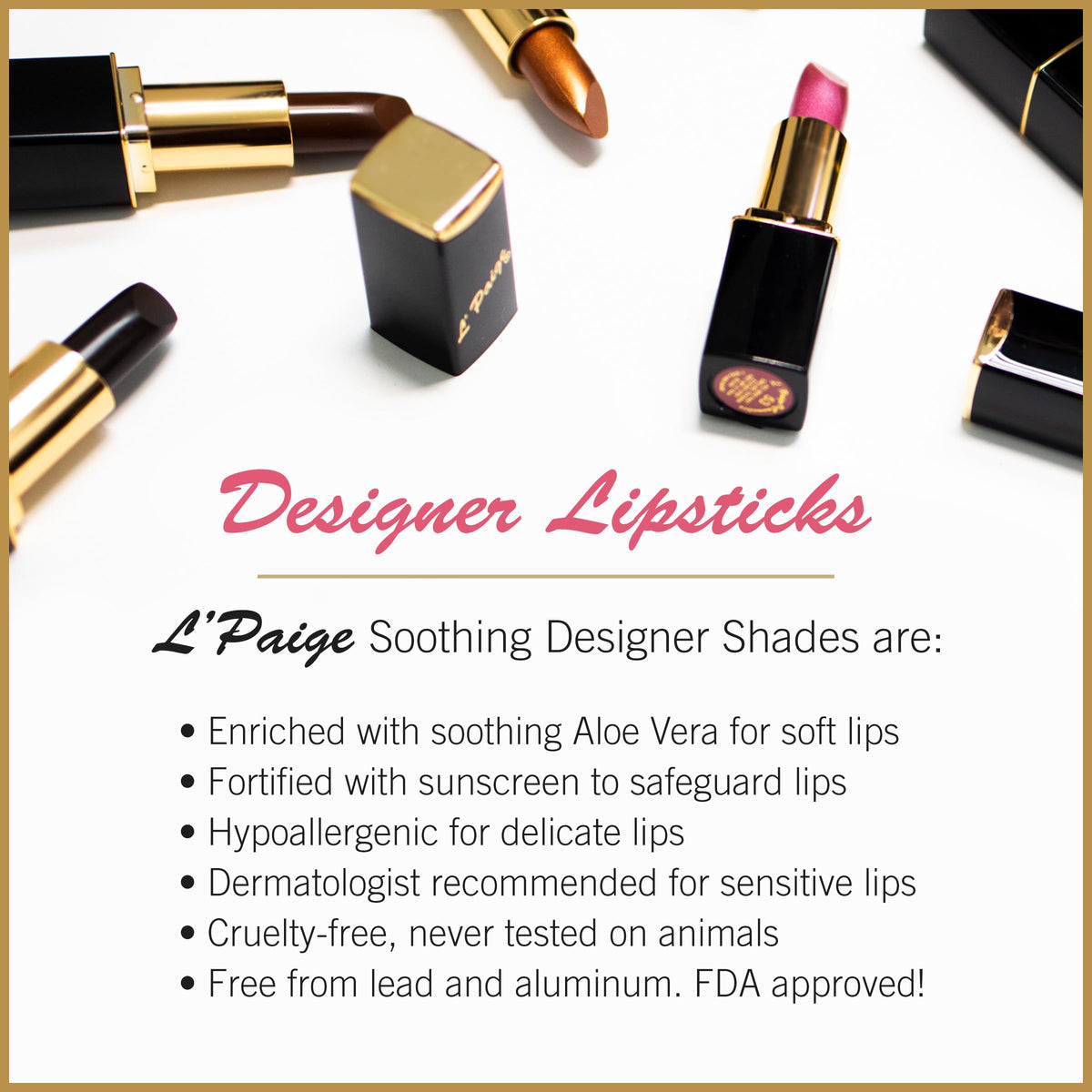 L'Paige applied on lips demonstrating cool-toned purple shimmer and wearable glow