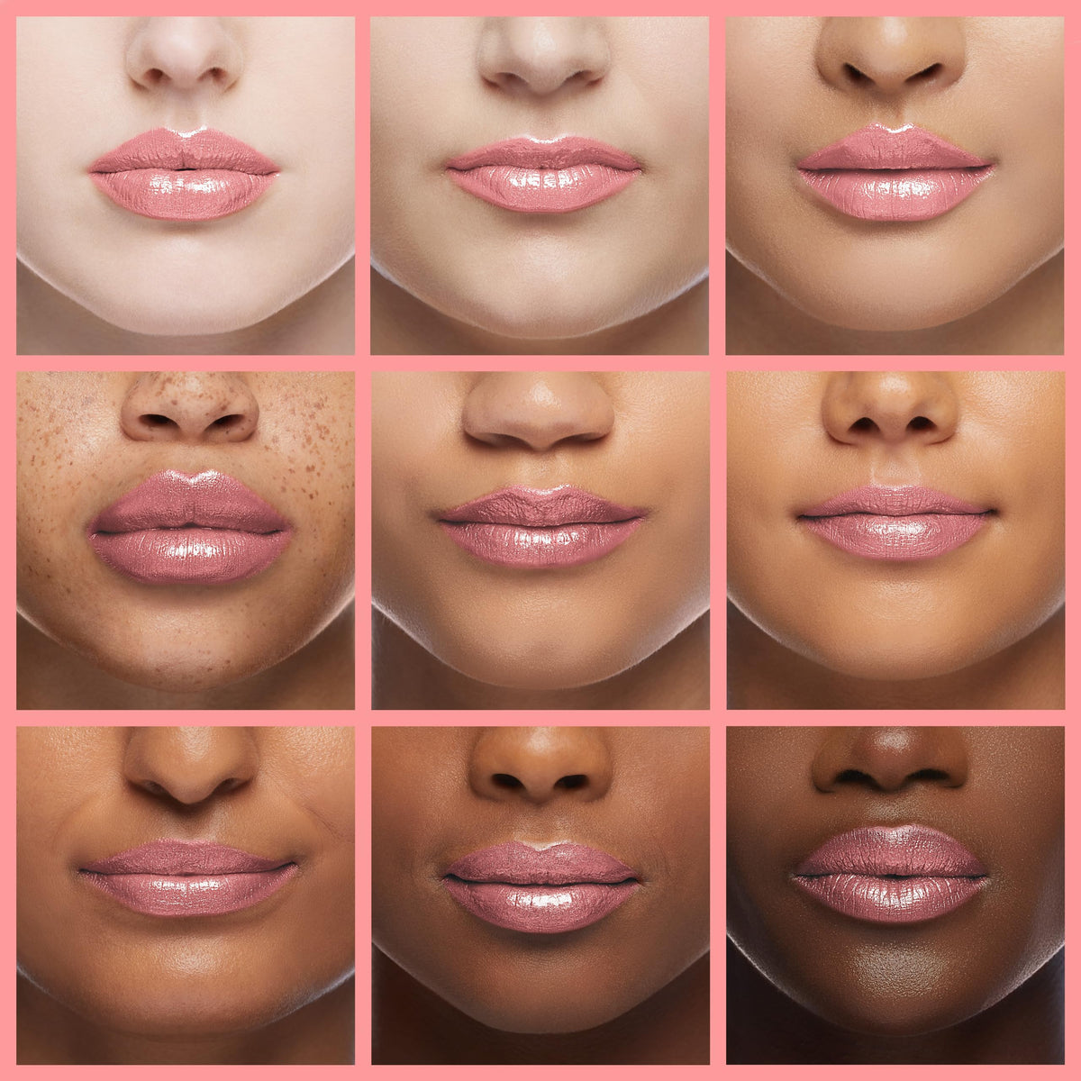 L'Paige being swiped on lips demonstrating even coverage and comfort