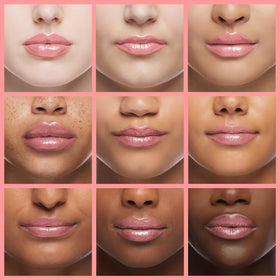 L'Paige being swiped on lips demonstrating even coverage and comfort