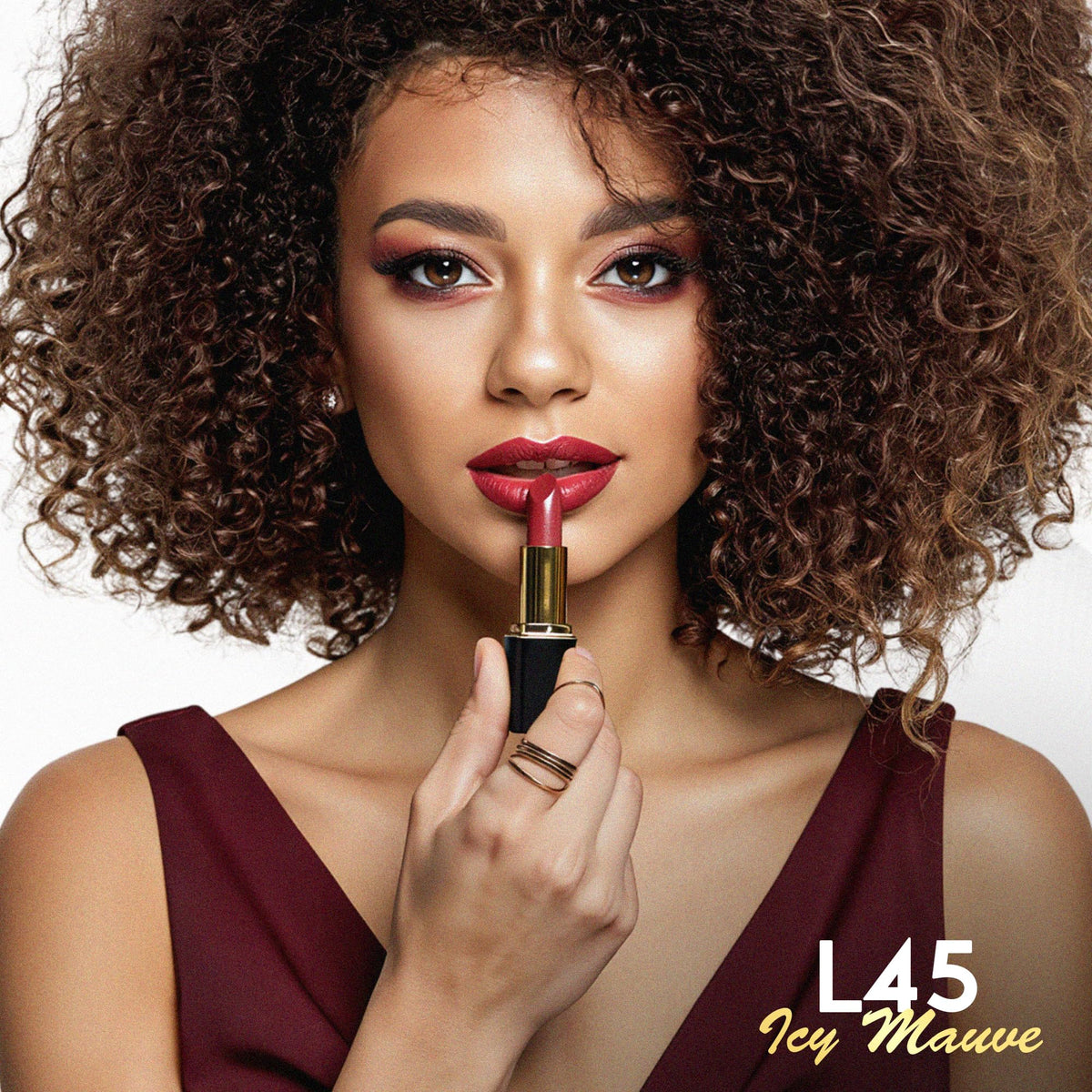 L'Paige shade L45 angled bullet detail illustrating smooth glide and pigmentation