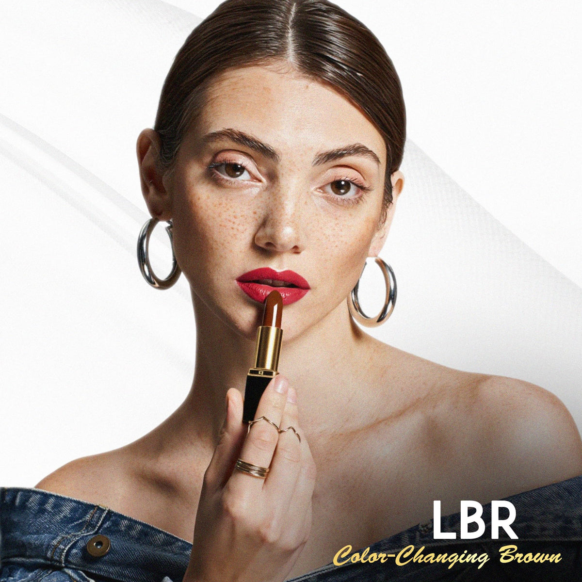 L'Paige close-up of lipstick bullet texture for smooth effortless glide