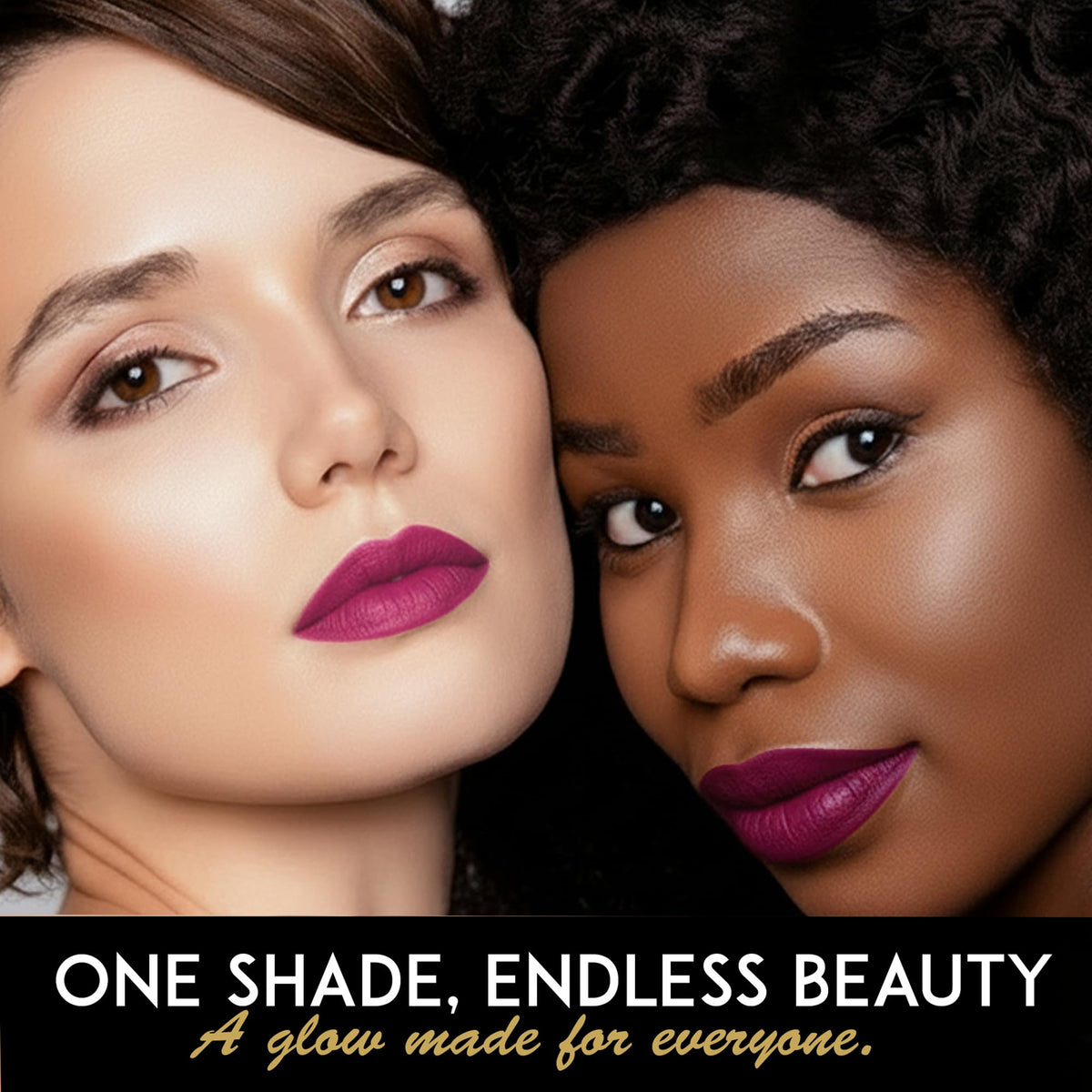 L'Paige lipstick worn in evening lifestyle shot, emphasizes long-lasting vibrant look