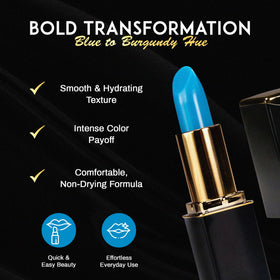 L'Paige lip application in hand, demonstrates smooth moisturizing glide