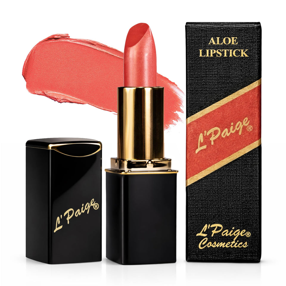 L'Paige front packaging showing shade L49 and coral-peach tone benefit