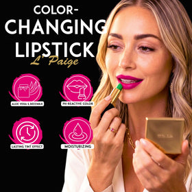 L'Paige lipstick on cup rim to demonstrate transfer-resistant performance and no-mess benefit