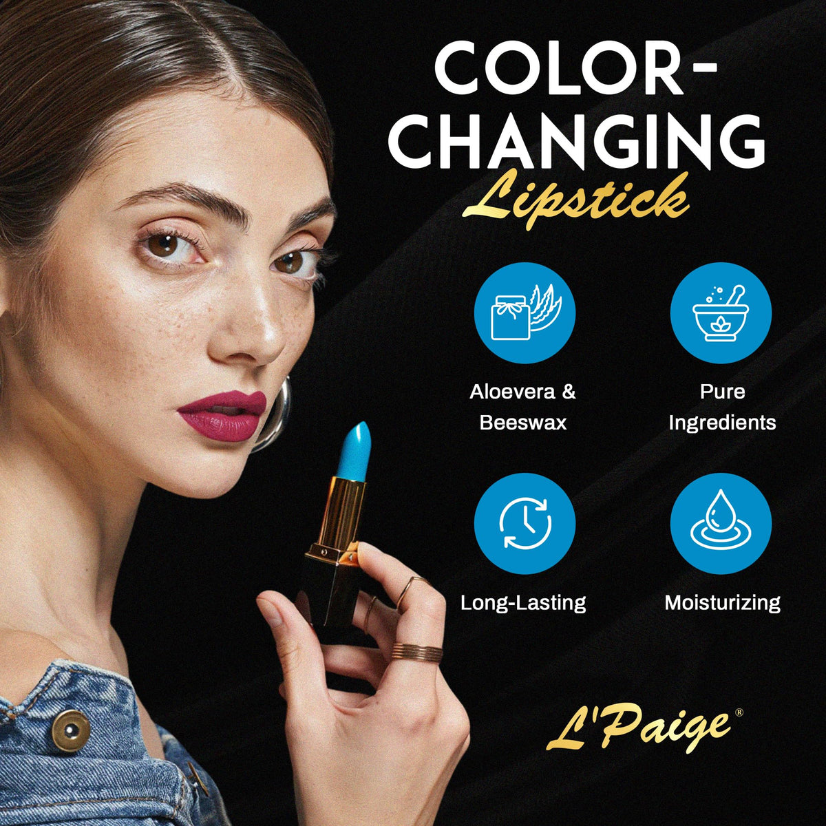 L'Paige swatch on fair skin, shows personalized deep pink result
