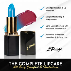 L'Paige swatch on medium skin, illustrates burgundy transformation