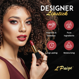 L'Paige texture close-up of creamy lipstick swirl highlighting moisturizing finish
