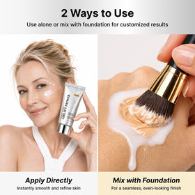LPH LAB before and after comparison showing blurred pores and refined texture