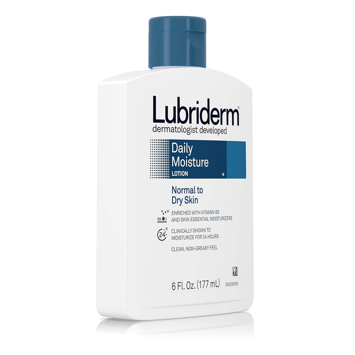 Close-up of Lubriderm ingredient label for transparency and reassurance