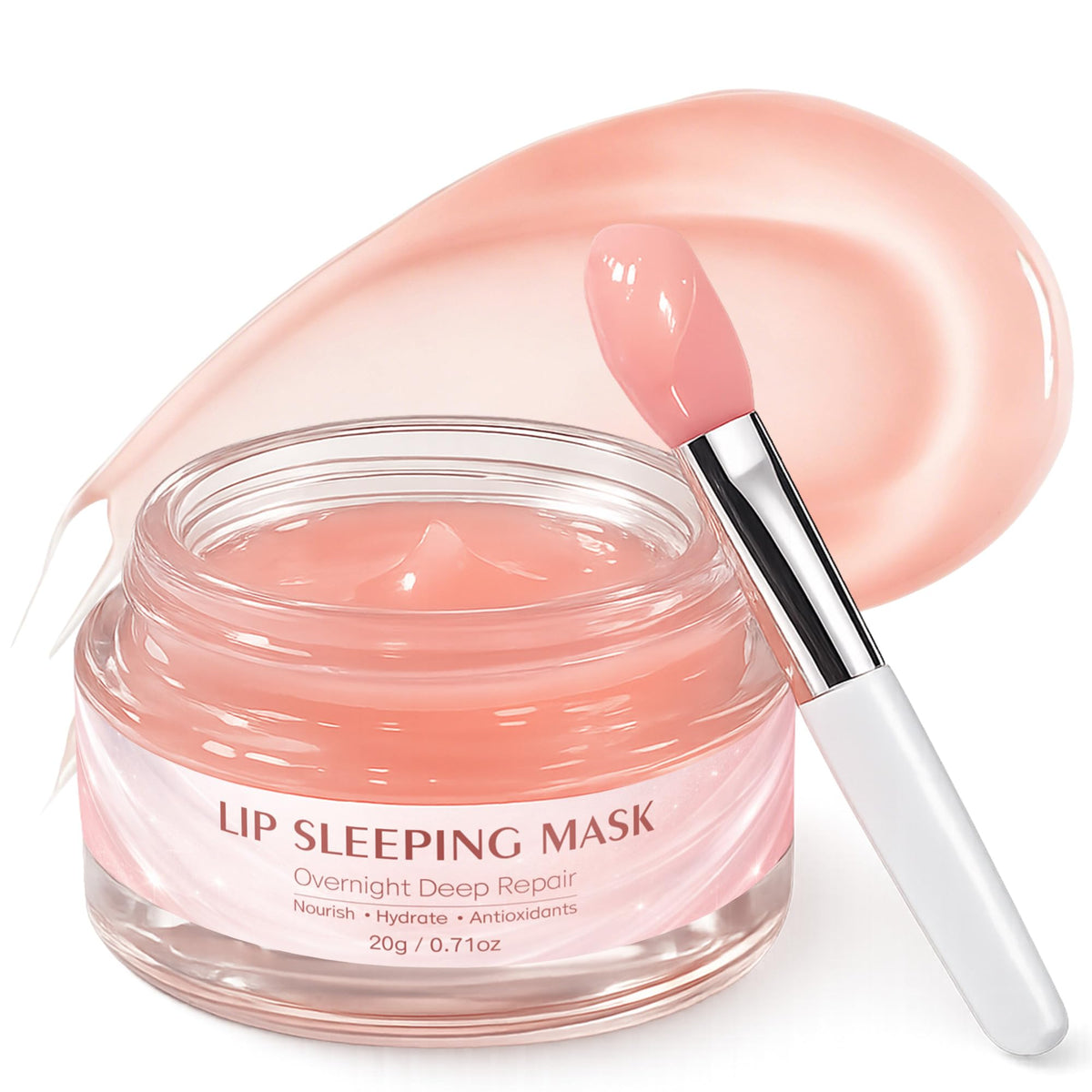 Lubynia jar front view showing packaging and benefit of deep overnight hydration