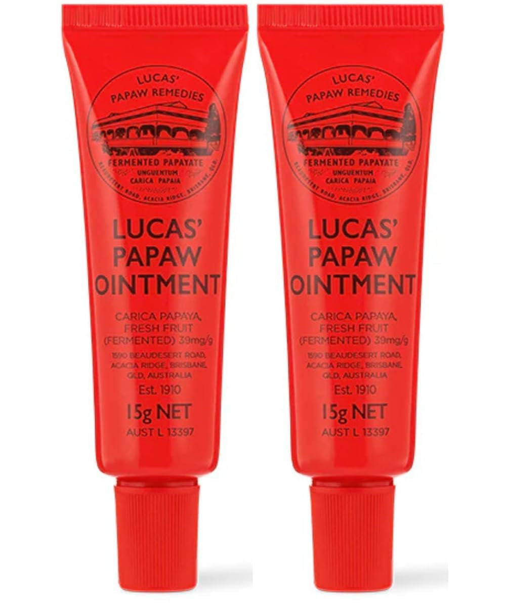 Lucas Papaw front packaging showing two 15g tubes and brand name benefit of portable care