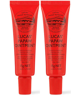 Lucas Papaw front packaging showing two 15g tubes and brand name benefit of portable care