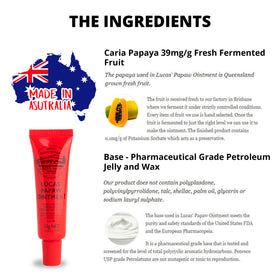 Lucas Papaw tube inside handbag for portable lip care on the go