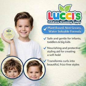 LUCCI’S CHILDRENS GROOMING SUPPLY open jar texture close-up showing creamy plant-based paste for gentle hold