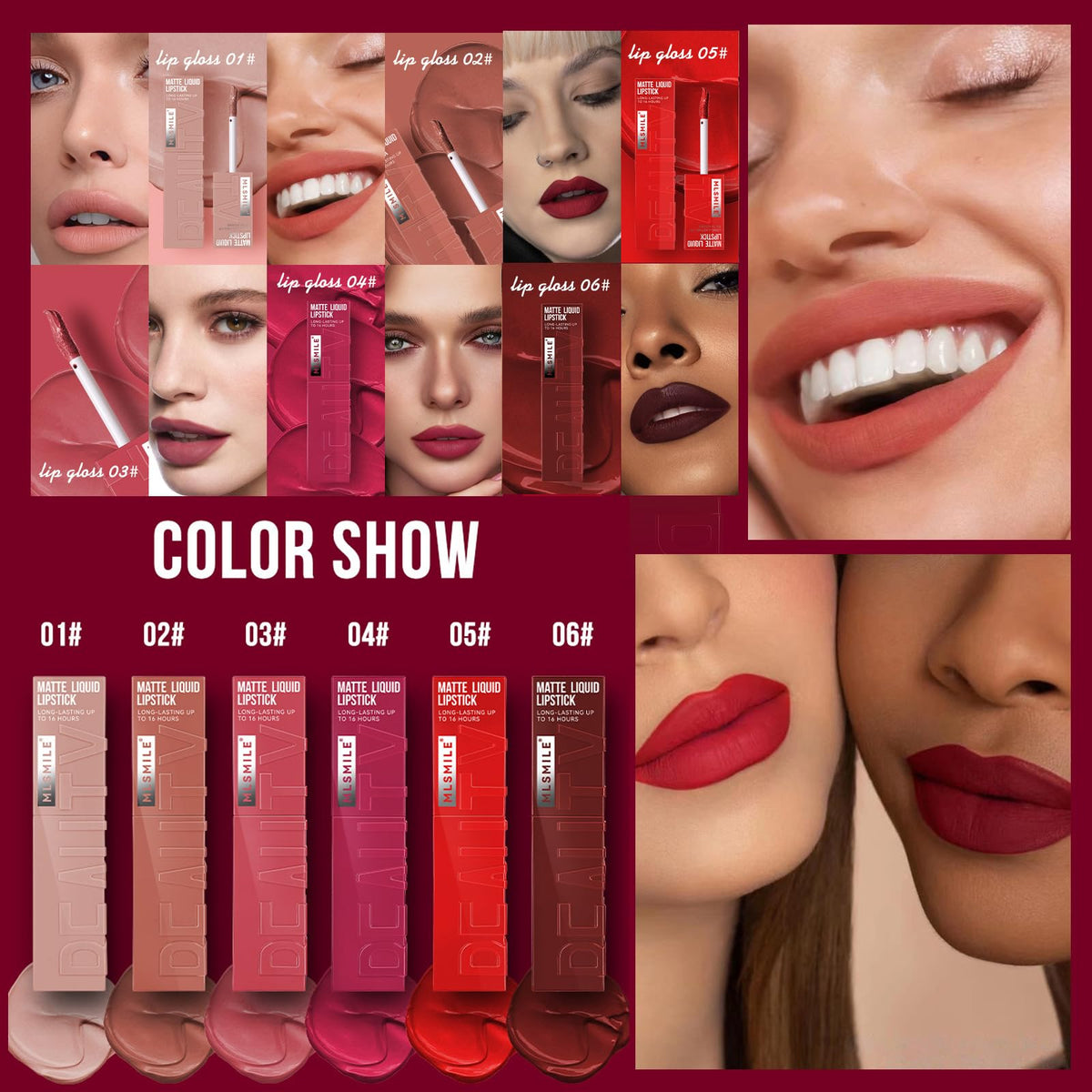LuckNest applied on lips during wear test demonstrating long-lasting color