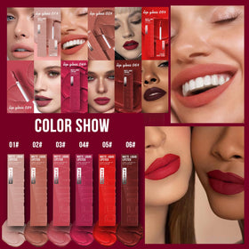 LuckNest applied on lips during wear test demonstrating long-lasting color