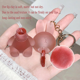 LuckNest rabbit keychain clipped to bag for easy portability