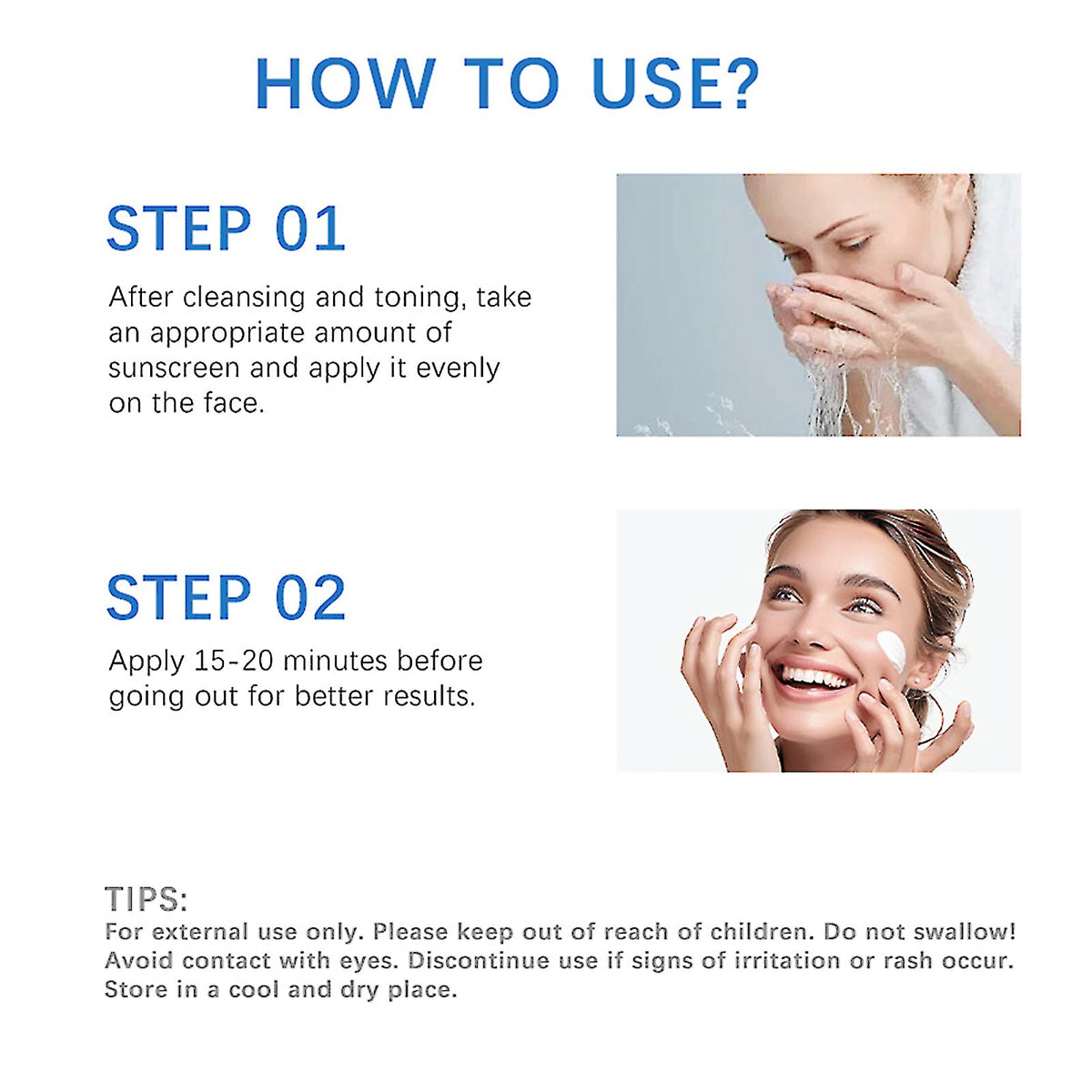 LuckNest applying sunscreen to face demonstrating even coverage