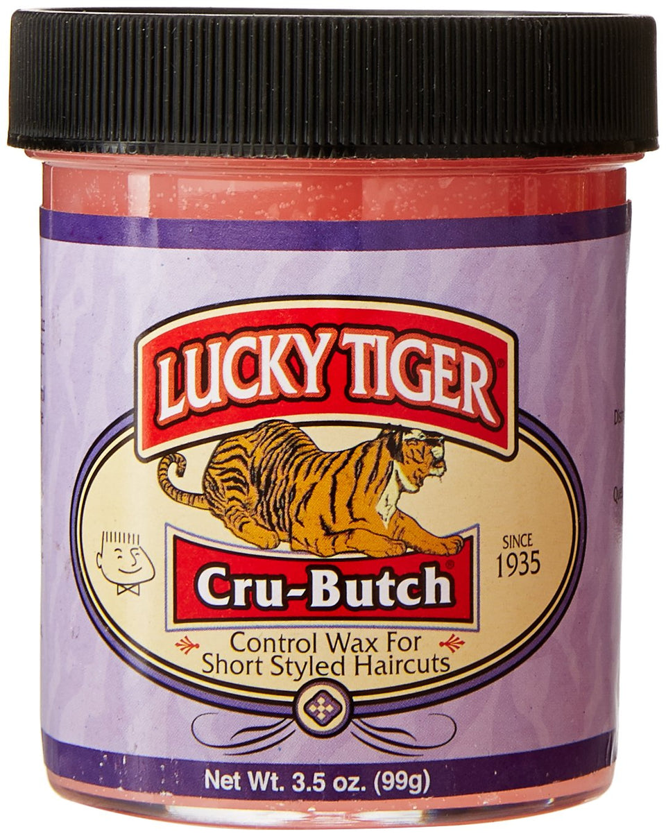 Lucky Tiger front jar showing label and travel-friendly size benefits