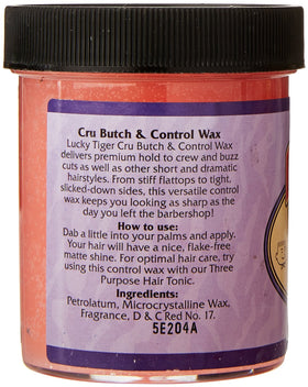 Lucky Tiger open jar texture close-up showing wax consistency and workable hold