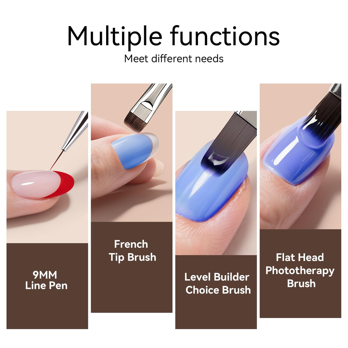 Lucoffeoi using extended 13mm flat head to smooth polygel for even coverage