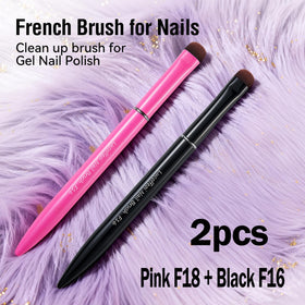 Lucoffeoi close-up of Pink F18 sable bristles for smooth gel application