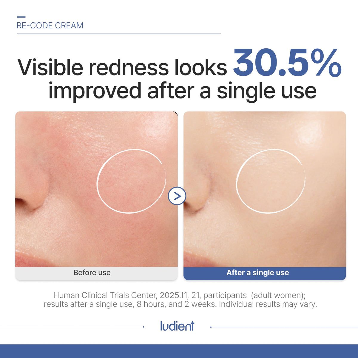 ludient cream texture on fingertip demonstrating lightweight absorbent finish