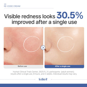 ludient cream texture on fingertip demonstrating lightweight absorbent finish