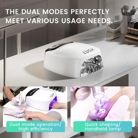 L'UGX handheld detached on magnetic dock demonstrating cordless convenience