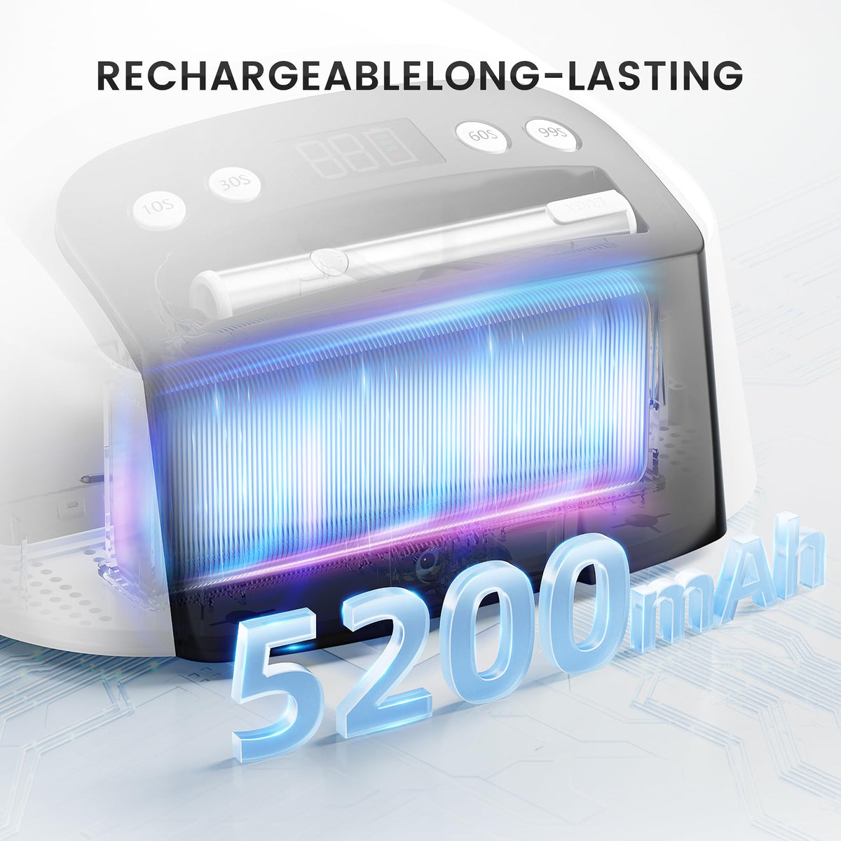 L'UGX LED display and timer controls for precise curing management