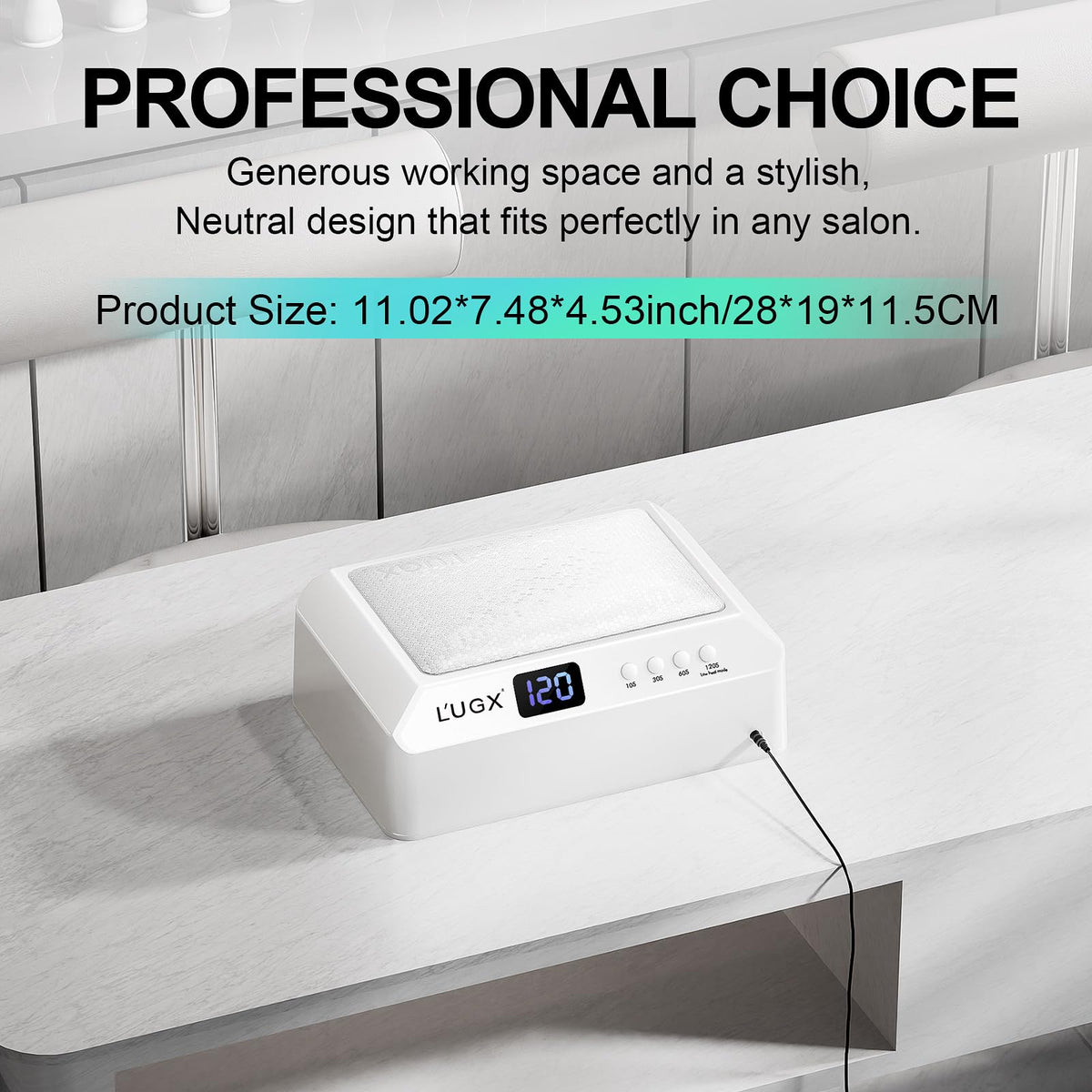L'UGX in a salon manicure scene, professional results at home or studio