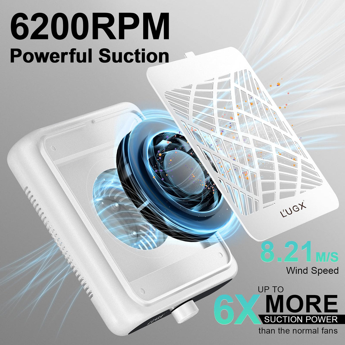 L'UGX side vents highlighting heat dissipation for longer runtime benefit