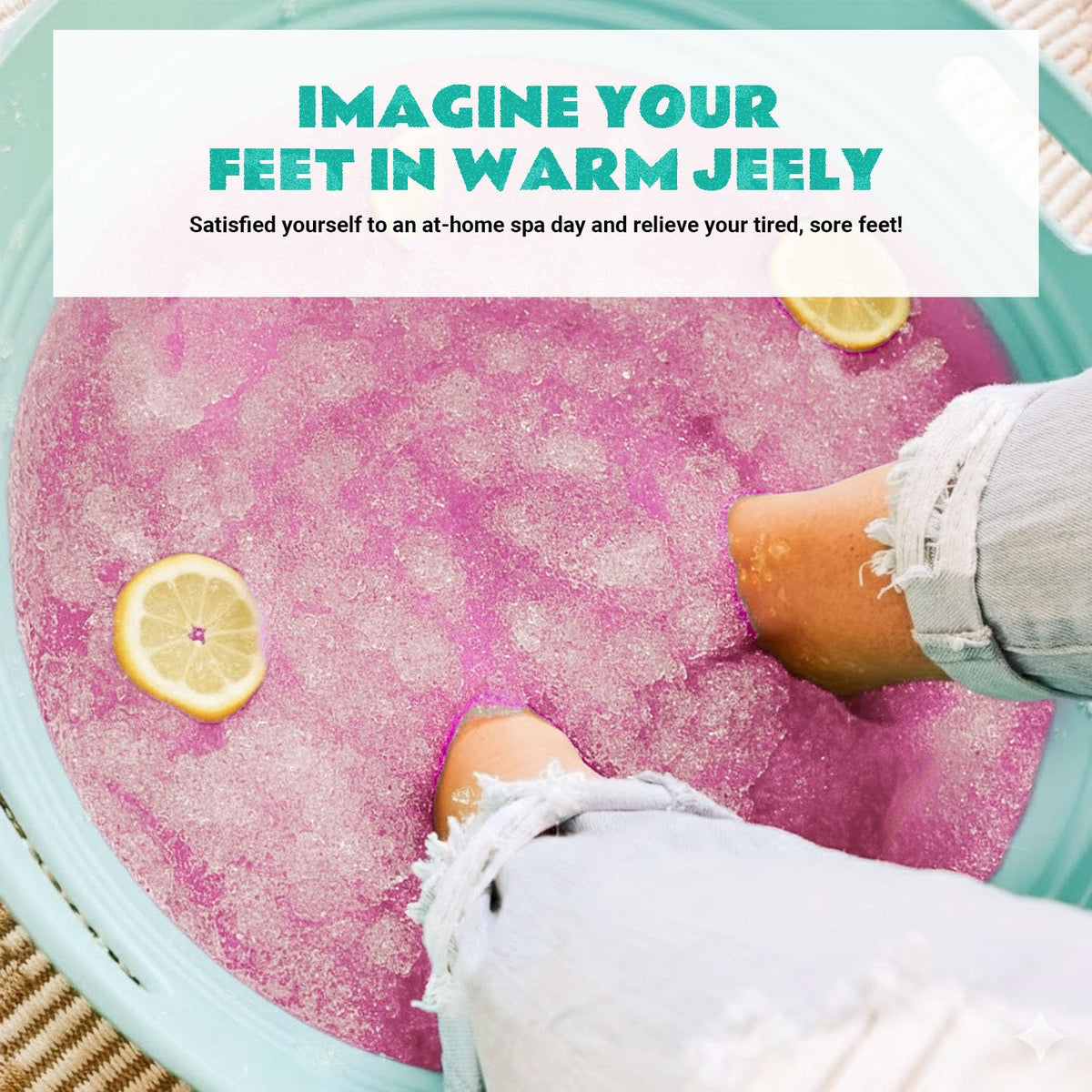 LUIFAC foot soak in basin lifestyle scene promoting home relaxation