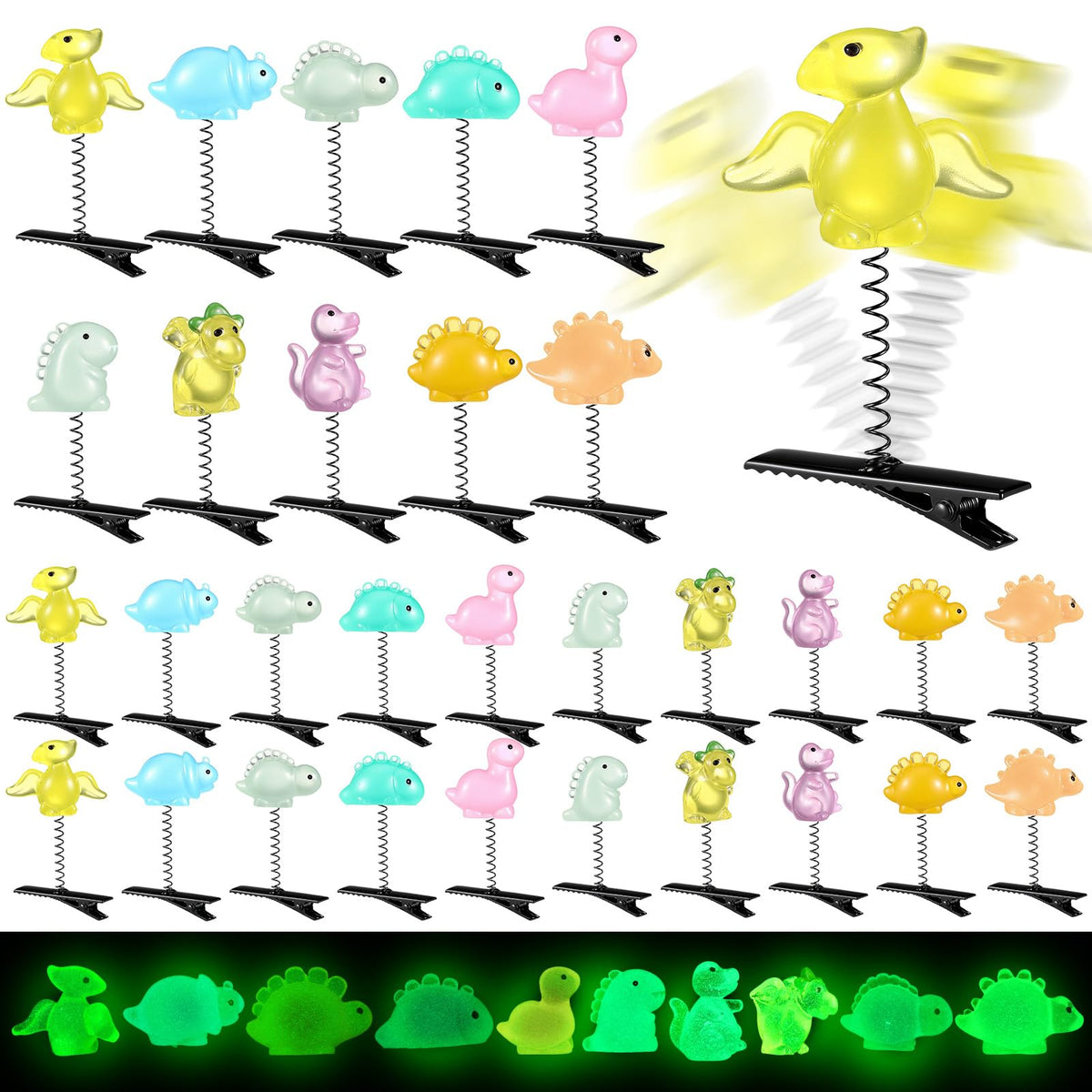 luinabio front packaging showing 30 colorful dinosaur clips and easy sharing benefit