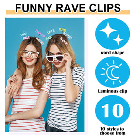 Luinabio hair clips worn at festival showing fun glow and styling versatility