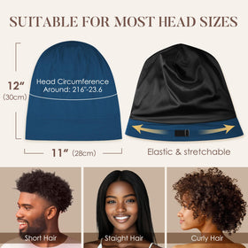 LULUSILK cap in use on pillow demonstrating hair protection overnight