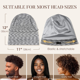 LULUSILK cap worn by model indoors showing breathable fit and sleep-ready comfort benefit