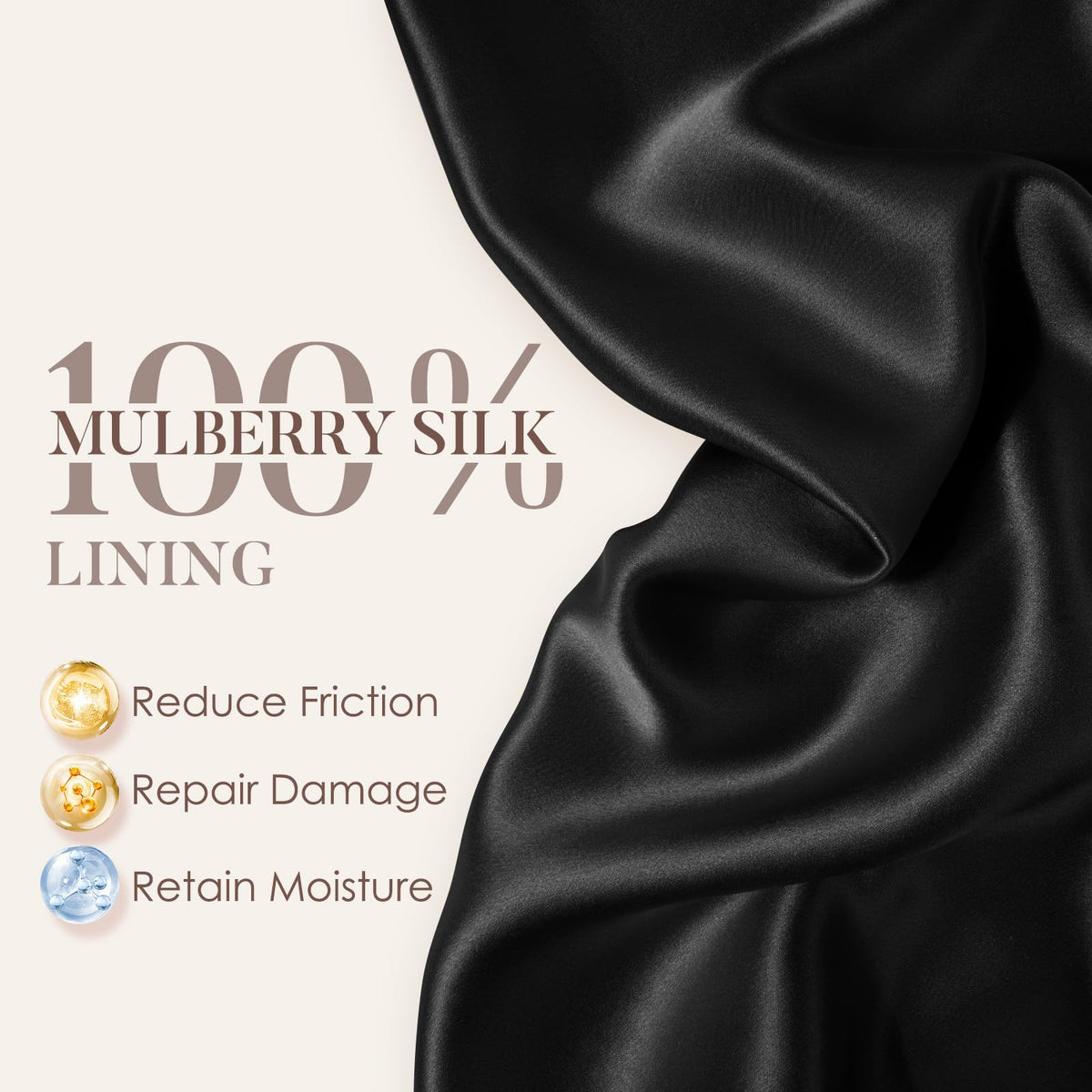 LULUSILK close-up silk texture highlighting smooth mulberry silk for reduced friction