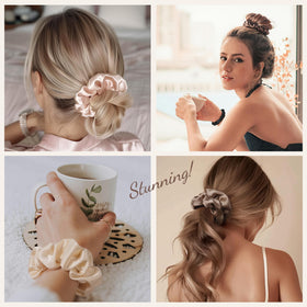 LULUSILK color collection flatlay matching outfits and hair shades