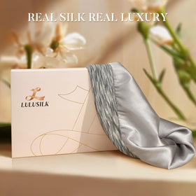 LULUSILK sleep cap displayed with gift box suggesting ideal present and ready-to-give benefit