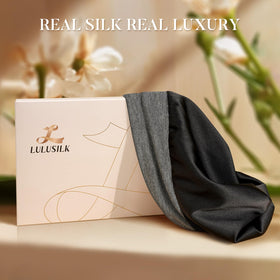 LULUSILK lifestyle bedroom shot showing peaceful sleep and hair protection