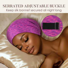 LULUSILK model sleeping comfortably in bonnet demonstrating breathability