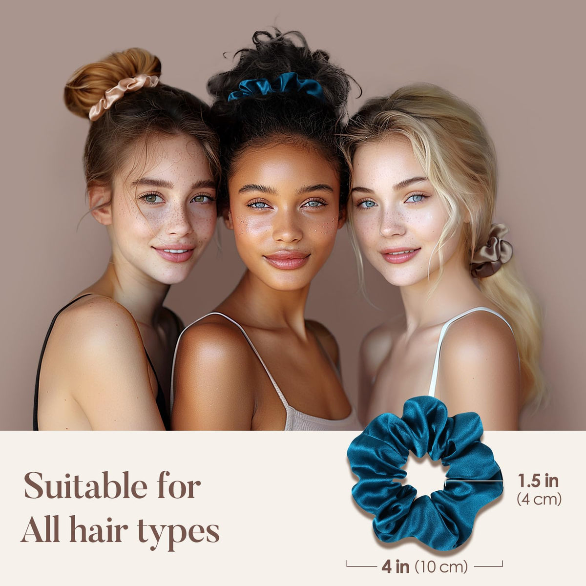 LULUSILK scrunchie interior elastic detail demonstrating durable stretch resistance