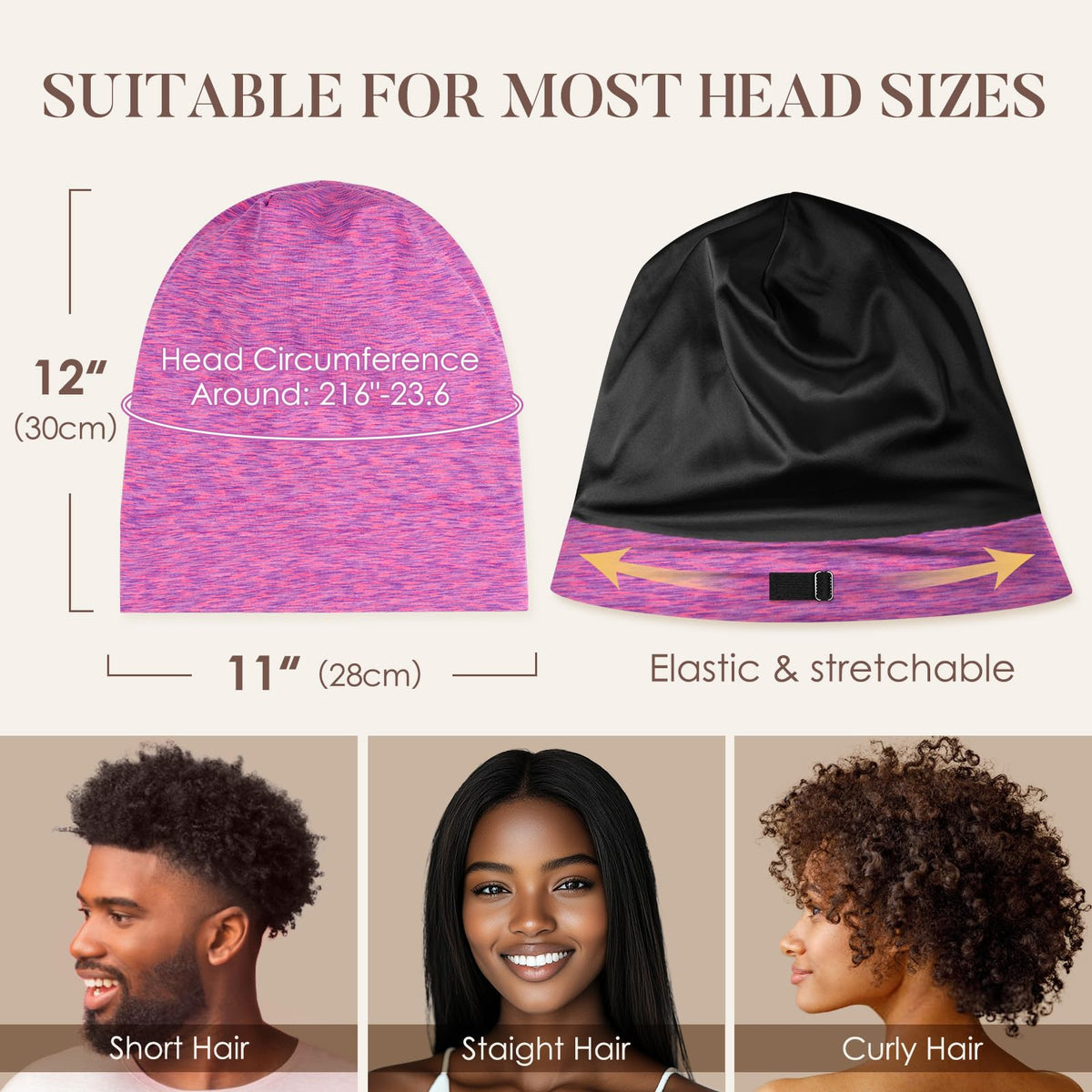 LULUSILK bonnet holding braided hair showing spacious fit and protection