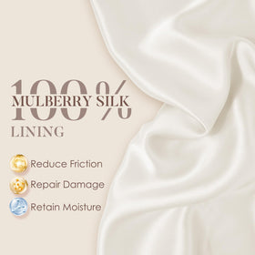 LULUSILK close-up of mulberry silk lining highlighting smooth, low-friction surface benefit