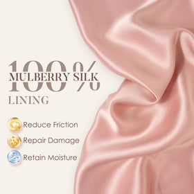 LULUSILK inner mulberry silk lining close-up, smooth surface reduces friction and frizz