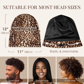 LULUSILK bonnet on model head showing scale and comfortable full coverage