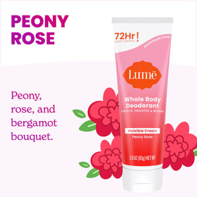 Lume Invisible Cream tube open to show pump and precise application for sensitive areas