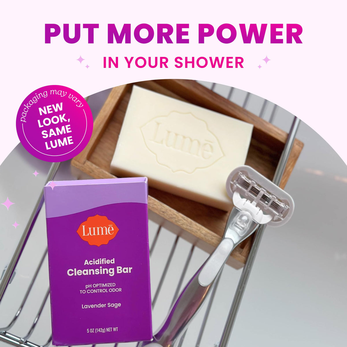 Lume Lavender Sage styled in bathroom setting suggesting calm routine